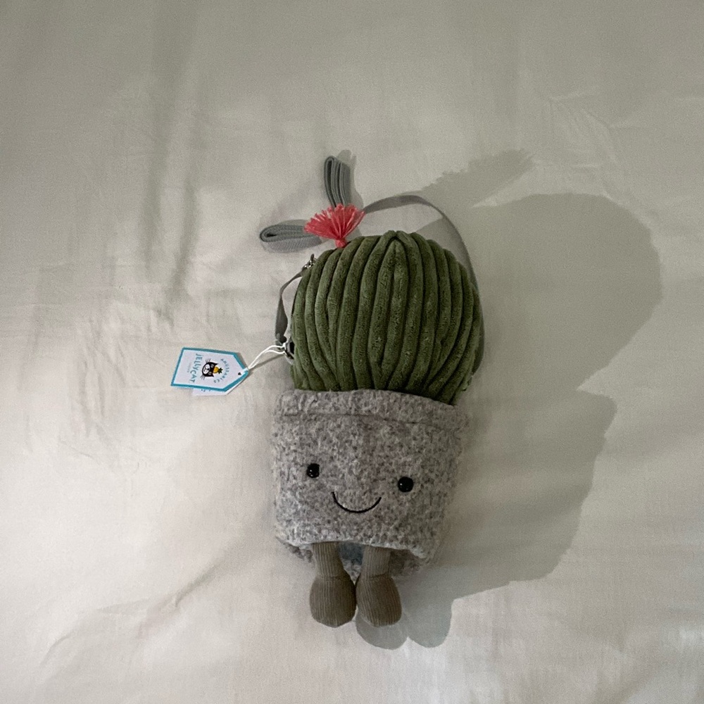 Jelly cat Plush Cactus Bag - Green and Gray